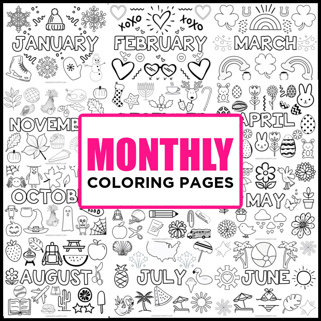 february calendar coloring pages