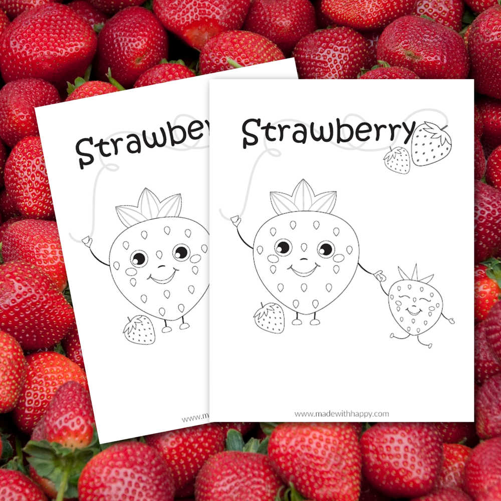 strawberry template to color