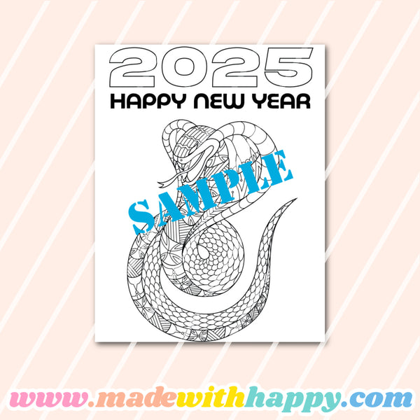 2025 Year of the Snake Coloring Sheets