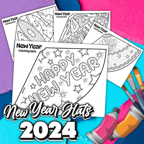 2024 Printable New Years Hats