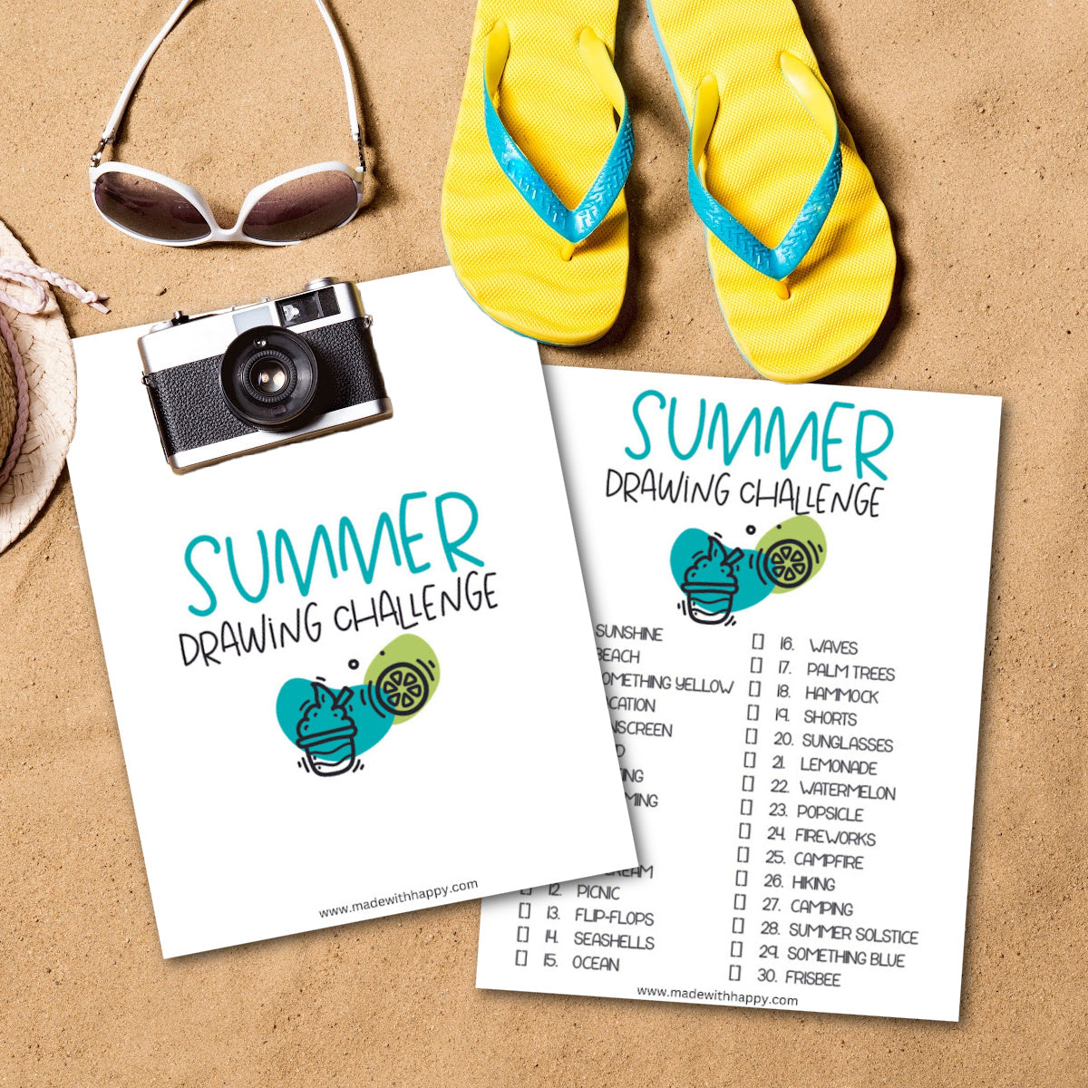 Printable Summer Art Challenge madewithhappy