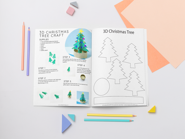 3D Christmas Tree Craft Template