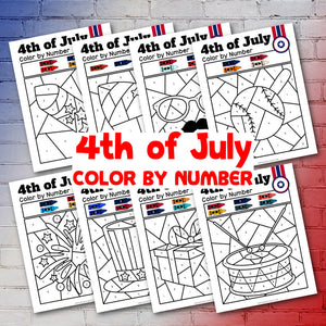 4th of July Color By Numbers