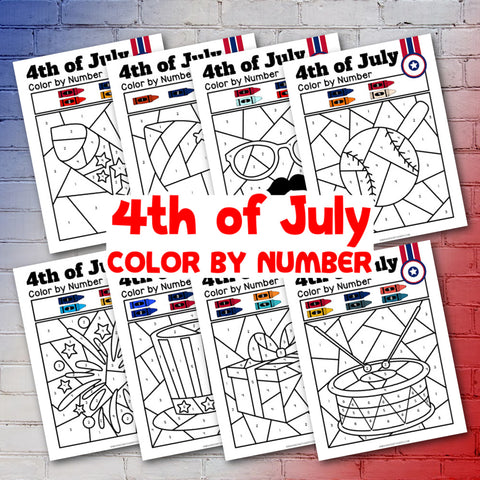 4th of July Color By Numbers
