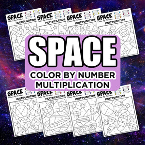 Space Color By Number Multiplication