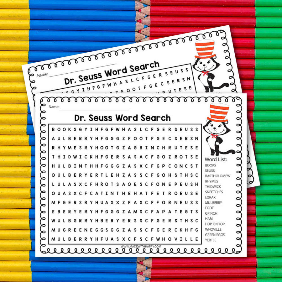 Dr. Seuss Word Search – madewithhappy