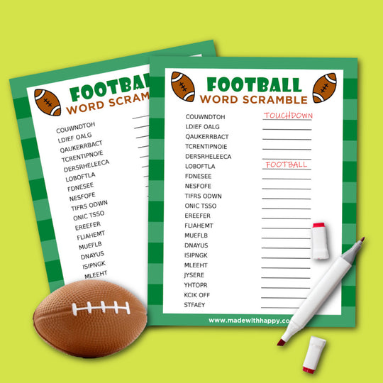 Football Word Scramble – madewithhappy