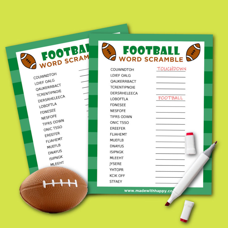 Football Word Scramble – madewithhappy