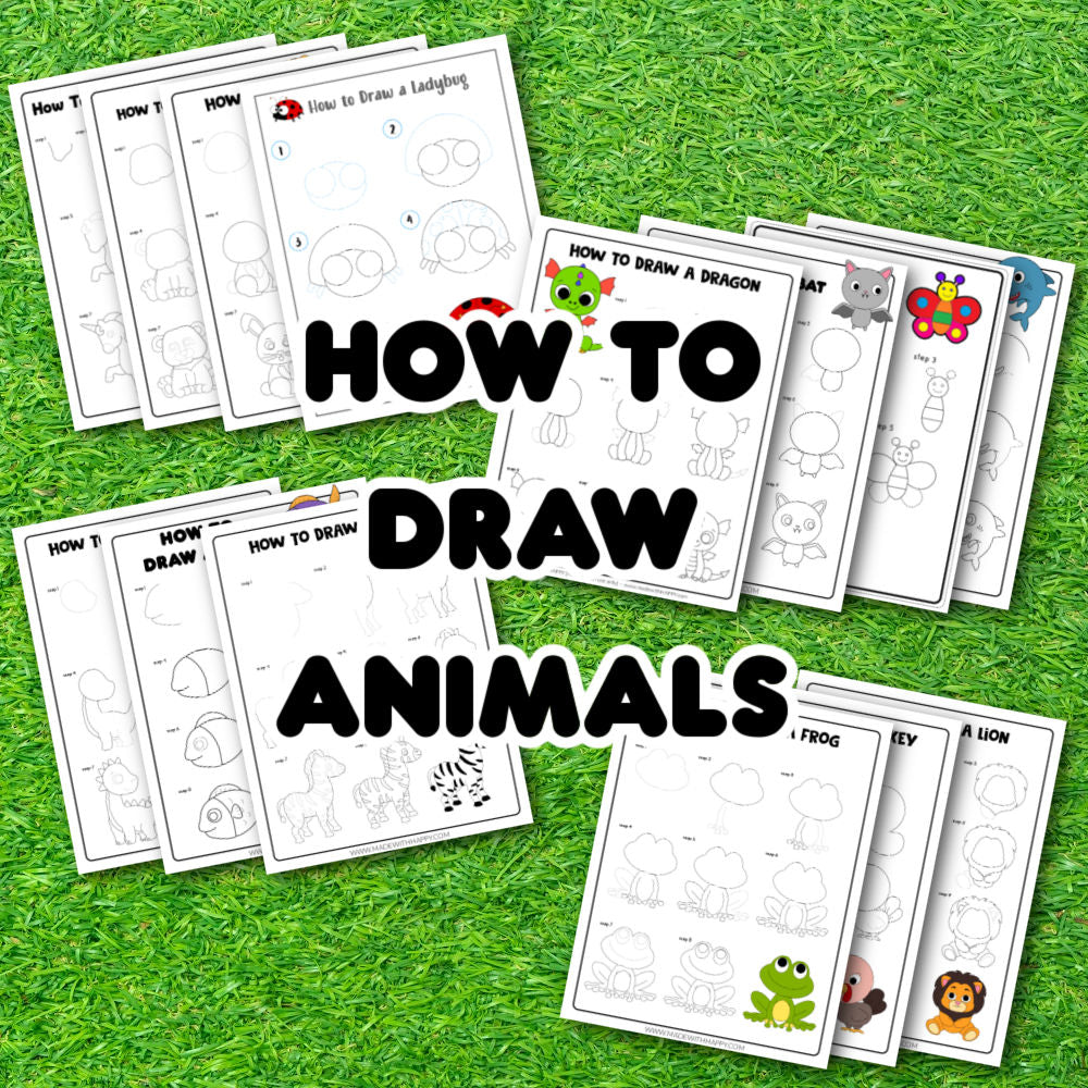 How to Draw Animals Tutorials Bundles – madewithhappy