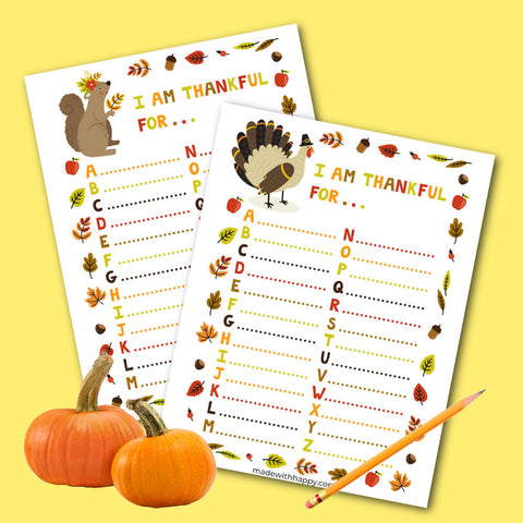 I Am Thankful For Printables