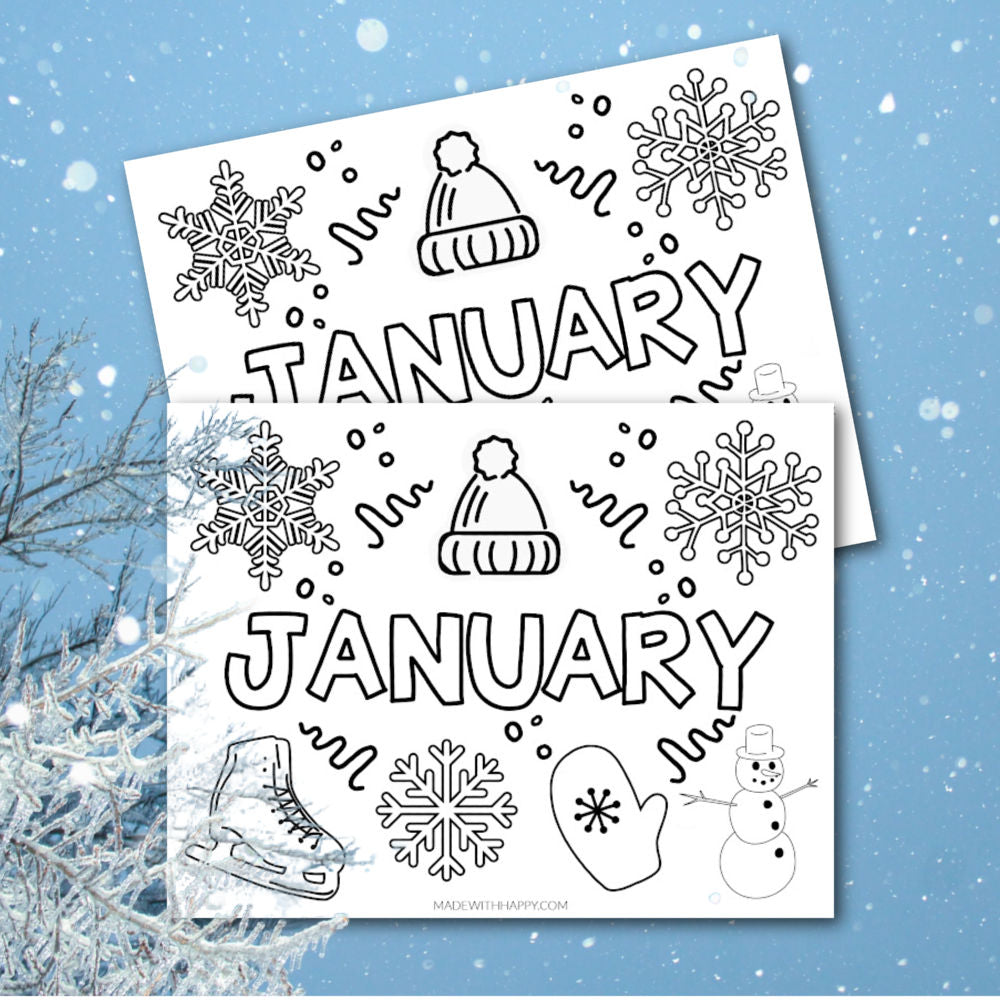 January Coloring Pages Kids