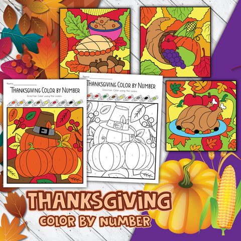 Thanksgiving Color By Numbers