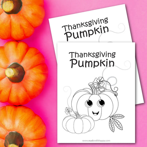 Thanksgiving Pumpkin Coloring Page
