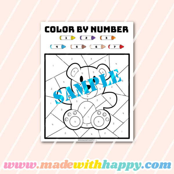 Valentines Color By Number Worksheets