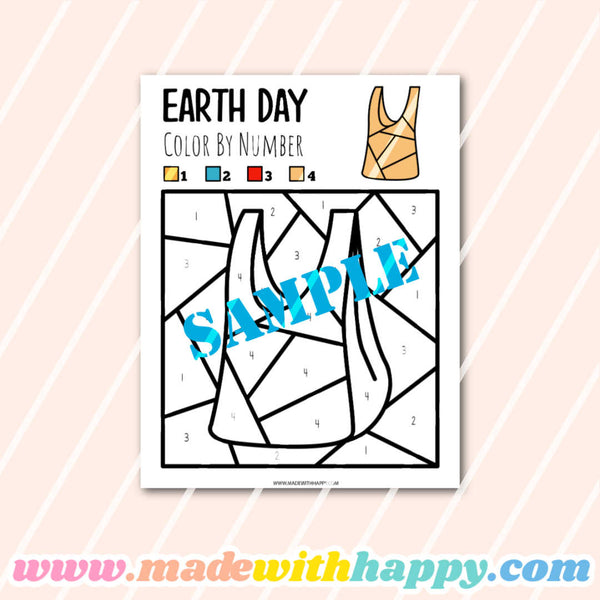 Earth Day Color By Number Worksheets