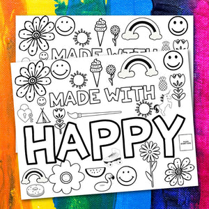 Made with Happy Coloring Page