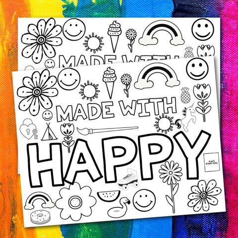 Made with Happy Coloring Page